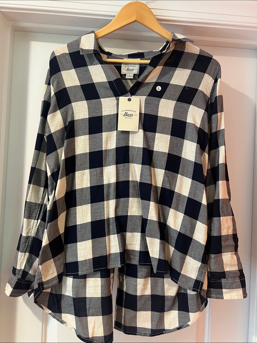 G.H. Bass & Co. Black and White Buffalo Check Button-Down Shirt